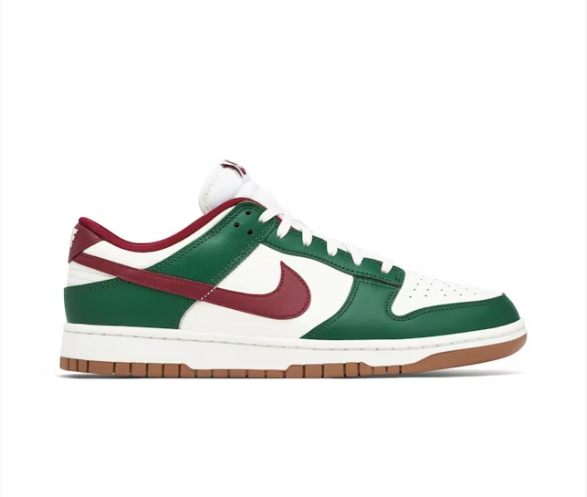 Nike Dunk Low White Green Team Red