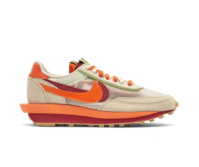 Nike LDWaffle x CLOT x Sacai Net Orange Blaze