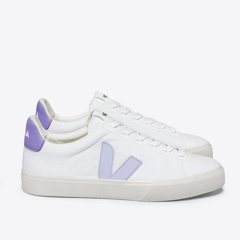 Veja Campo Canvas White Swan Lavande