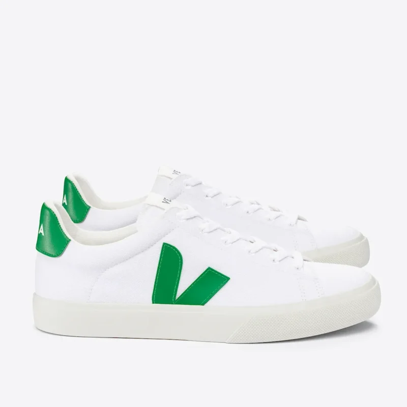 Veja Campo Canvas White Emeraude