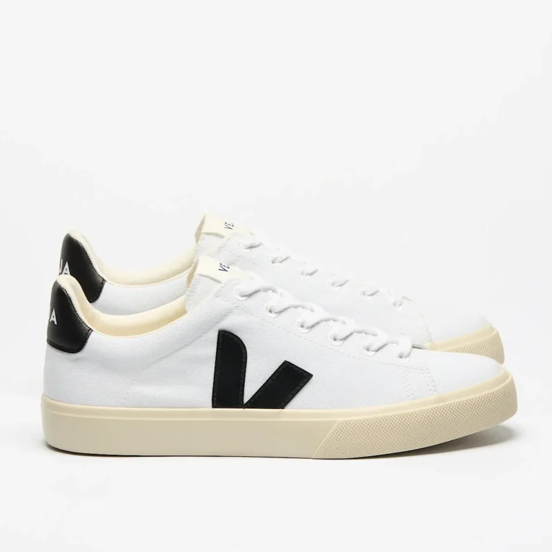 Veja Campo Canvas White Black