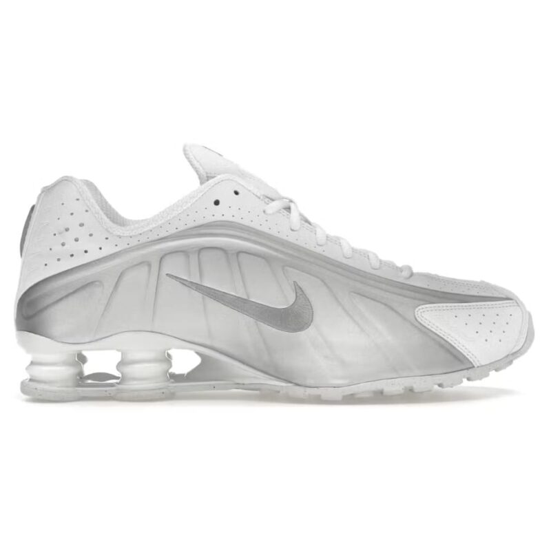 Nike Shox R4 "White Bright Crimson Metallic Silver"