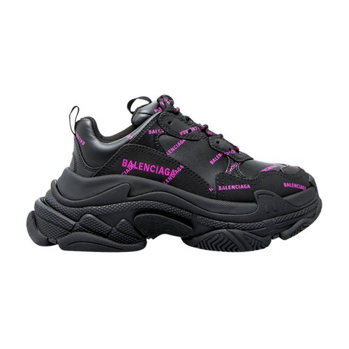 Balenciaga Triple S All Over Logo - Black Pink